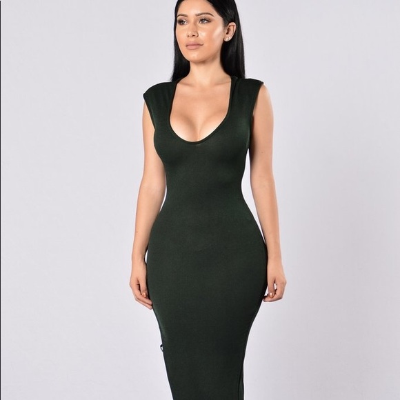 Fashion Nova Dresses & Skirts - Hunter Green Fashion Nova Dress !!! Brand New